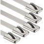 uxcell 14 Inches Stainless Steel Cable Zip Ties Multi-Purpose Metal Exhaust Wrap 10pcs