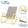 PHI VILLA Outdoor Patio Metal Rocking Chair, Padded Modern Rocker Chairs with Cushion, Support 301lbs for Porch, Deck, Balcony or Indoor Use (1PCS, Yellow) PHI VILLA Outdoor Patio Metal Rocking Chair, Padded Modern Rocker Chairs with Cushion, Support 301lbs for Porch, Deck, Balcony or Indoor Use (1PCS, Yellow)