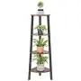 VASAGLE Industrial Corner Shelf, 4-Tier Bookcase, Storage Rack, Plant Stand for Home Office, Wood Look Accent Furniture with Metal Frame, Rustic Brown ULLS34X VASAGLE Industrial Corner Shelf, 4-Tier Bookcase, Storage Rack, Plant Stand for Home Office, Wood Look Accent Furniture with Metal Frame, Rustic Brown ULLS34X