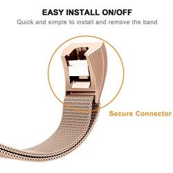 QusFy Metal Bands Compatible with Fitbit Alta/Alta HR, Fitbit Ace, Stainless Steel Metal Replacement Accessories Wristband Small Large for Women Men, Silver, Black, Rose Gold, Colorful, Champagne