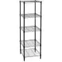 HollyHOME 5 Shelves Adjustable Steel Wire Shelving Rack in Small Space or Room Corner, Metal Heavy Duty Storage Shelf, Utility Rack, Bathroom Storage Tower Kitchen Shelving, Thicken Tube, Black