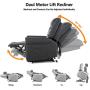 Mecor Lift Chair Power Lift Recliner for Elderly w/Dual Motor PU Leather Lay Flat Sleeper Recliner with Massage/Heat/Vibration/Remote Control for Living Room