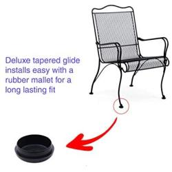 Project Patio 1-1/2'' Wrought Iron Patio Furniture Glides/Feet/Caps/Outdoor Chair Leg Floor Protectors - Multiple Quantities - Step by Step Instructions Provided