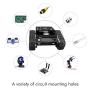 XiaoR Geek Smart Robot Car Chassis Kit Aluminum Alloy Big Tank Chassis with 2WD Motors for Arduino/Raspberry Pi DIY Remote Control Robot Car Toys - Free Tools (Black)