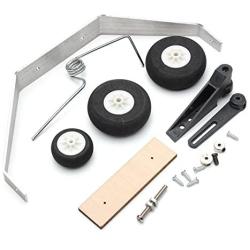 Quickbuying Aluminum Alloy Taildragger Tricycle Landing Gear w/Steering Tail Wheel for RC Airplane Spare Parts