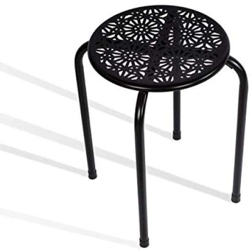 dar Living Daisy Metal Stool, Black (2-Pack)