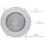 Four-Bros Lighting FLP 6'' Inch Fresnel Glass Lens with White Plastic Trim-60 Watt Max. -for Wet Locations-Shower Can Light Trim-Ul Listed