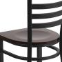 Flash Furniture HERCULES Series Black Ladder Back Metal Restaurant Chair - Walnut Wood Seat Flash Furniture HERCULES Series Black Ladder Back Metal Restaurant Chair - Walnut Wood Seat