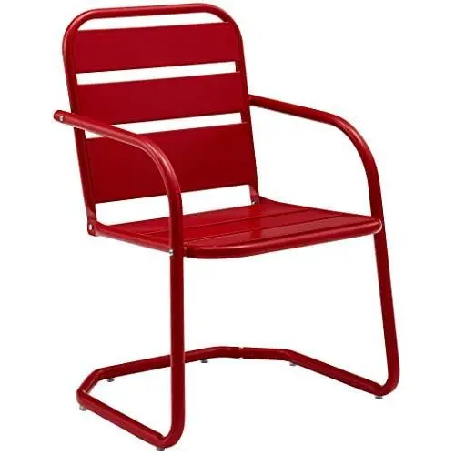 Crosley Furniture CO1030-RE Brighton Retro Metal Chair, Set of 2, Red Crosley Furniture CO1030-RE Brighton Retro Metal Chair, Set of 2, Red