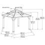 Sunjoy A102008500 Chapman 10x10 ft. Cedar Framed Gazebo with Steel 2-Tier Hip Roof Hardtop, Brown