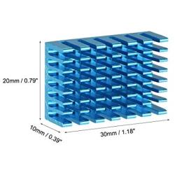 uxcell Electronic Radiators Heatsink for MOS GPU IC Chip Blue 30 x 20 x 10 mm 10pcs