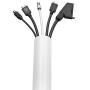 D-Line TV Cable Raceway On Wall Cord Cover - 39 Inch Large Paintable Channel to Hide and Conceal Cords, Cables, or Wires - Cable Management - 2” (W) x 1” (H), White
