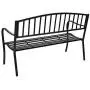 VINGLI 51'' Patio Outdoor Metal Bench,Powder Coated Cast Iron Steel Vertical Grid Design for Garden Path Yard Lawn Work Entryway Decor Deck, Black VINGLI 51'' Patio Outdoor Metal Bench,Powder Coated Cast Iron Steel Vertical Grid Design for Garden Path Yard Lawn Work Entryway Decor Deck, Black