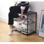 LEEDA 3-Tier Metal Storage Shoe Bench, 2 Shelves Rack Organizer, Entryway Furniture with Seat, for Living Room, Hallway, Bedroom, Closet, Brown LEEDA 3-Tier Metal Storage Shoe Bench, 2 Shelves Rack Organizer, Entryway Furniture with Seat, for Living Room, Hallway, Bedroom, Closet, Brown