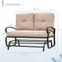 Oakmont Outdoor Loveseat Patio Swing Rocking Glider 2 Seats Metal Furniture Set(Brown)