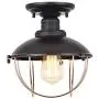 Pauwer Vintage Semi Flush Mount Ceiling Light Industrial Metal Cage Ceiling Light Fixture Farmhouse Close to Ceiling Light Fixture Black for Hallway Kitchen Garage Bathroom