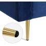 VASAGLE Sofa, Couch for Living Room, Velvet Surface, for Apartment, Small Space, Solid Wood Frame, Metal Legs, Easy Assembly, Mid-Century Modern Design, 71.3 x 32.3 x 33.9 Inches, Blue ULCS002Q01
