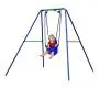 DRM 2 in 1 Active Outdoor Swing Set with 2 Seats Metal Toddler Swing Set Singe Swing/Baby Swing for Kids, Baby, Blue DRM 2 in 1 Active Outdoor Swing Set with 2 Seats Metal Toddler Swing Set Singe Swing/Baby Swing for Kids, Baby, Blue