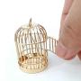 discountstore145 Doll House Accessory,Model Role Play Miniature Size Toy Eco-Friendly 1/12 Metal Bird Cage Funiture Accessory for Dolls House Golden