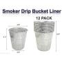 BIG PART Black Grease Drip Bucket with12-Pack Disposable Foil Liner Kit Replacement Parts for Oklahoma Joes, Also Fits Most Wood Pellet Grill & Offset Smokers