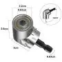 Impact Grade Driver Sockets Adapter Extension Set Drill Bit + Right Angle Driver, 3Pcs 1/4 3/8 1/2'' Universal Socket Adapter Set, 105 Degree Right Angle Screwdriver set Drill Hex Bit Socket Adapter