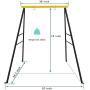 SURPCOS Swing Frame, New Upgraded A-Frame Swing Stand with Ground Nail, Heavy Duty Metal Swing Frame, Fits for Most Swings & Yoga Swing, Anti-Rust and Good Stability, 72'' Height 36'' Length