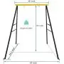 SURPCOS Swing Frame, New Upgraded A-Frame Swing Stand with Ground Nail, Heavy Duty Metal Swing Frame, Fits for Most Swings & Yoga Swing, Anti-Rust and Good Stability, 72'' Height 36'' Length