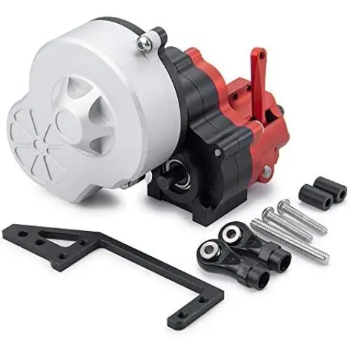 Que-T Metal Aluminum Gearbox Complete Transmission Case with Gear for 1/10 Axial SCX10 RC Car Upgrade Parts Que-T Metal Aluminum Gearbox Complete Transmission Case with Gear for 1/10 Axial SCX10 RC Car Upgrade Parts
