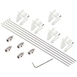 Maxmoral 5 Sets RC Fixed Wing Airplane Control Horn Kit - 5X Nylon Control Horn + 5X Clevis + 5X 1.2x180mm Push/Pull Rod + 5X 1.3mm Fast Holder + 1x M3 Wrench