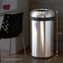 simplehuman 60 Liter / 16 Gallon Bullet Open Top Trash Can Commercial Grade, Heavy Gauge Dark Bronze Stainless Steel