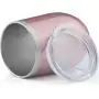 MUCHENGHY 12 oz Stemless Wine Glass Tumbler with Lid Stainless Steel Double Wall Vacuum Insulated Travel Cup (Rose Gold-1 pack)