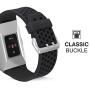 SKYLET Bands Compatible with Fitbit Ionic, Soft Silicone Breathable Replacement Wristband Compatible with Fitbit Ionic Smart Watch with Buckle (Black, Large)