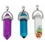 Chenkou Craft Assorted 40pcs Artificial Stone Bullet Shape Healing Pointed Chakra Beads Crystal Stone Charms Pendants for Necklace Jewelry Making Gift