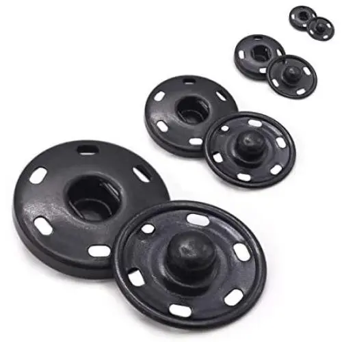 55 Sets Sew-on Snap Buttons Metal Snap Fastener Durable Press Studs Buttons for Sewing Clothing, 4 Sizes (Black) 55 Sets Sew-on Snap Buttons Metal Snap Fastener Durable Press Studs Buttons for Sewing Clothing, 4 Sizes (Black)
