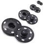 55 Sets Sew-on Snap Buttons Metal Snap Fastener Durable Press Studs Buttons for Sewing Clothing, 4 Sizes (Black)