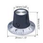 mxuteuk 6Pcs Black with Silver Potentiometer Control Knob Volume Audio Electric Guitar Bass Screw Type 29 x 18mm (dh) KNOB-C-2