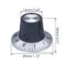 mxuteuk 6Pcs Black with Silver Potentiometer Control Knob Volume Audio Electric Guitar Bass Screw Type 29 x 18mm (dh) KNOB-C-2