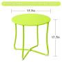 Amagabeli Metal Patio Side Table 18” x 18” Heavy Duty Weather Resistant Anti-Rust Outdoor End Table Small Steel Round Coffee Table Porch Table Snack Table for Balcony Garden Yard Lawn,Lime Green