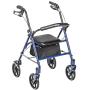 Drive Medical 10257BL-1 Four Wheel Walker Rollator with Fold Up Removable Back Support