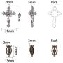 SUNNYCLUE 40PCS Tibetan Style Rosary Cross and Center Miraculous Medal with Alloy Cross Pendants and Oval Chandelier Links for Rosary Beads Necklace Making Mixed Color