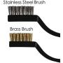 12 Wire Brushes (6 Stainless Steel + 6 Brass) can be Used for Cleaning Unfinished Metal Parts, Paint Stains, Oil Stain and so on Places That Require Heavy Duty scrubbing