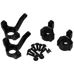 Mxfans Black Aluminum Alloy Upgrade Parts SCX0002 SCX0001 C-Hub Carrier & Steering Hub Carrier(L/R) for AXIAL SCX10 RC1:10 Off Road Car Pack of 2