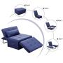 Diophros Folding Ottoman Sleeper Guest Bed, 4 in 1 Multi-Function Adjustable Guest Sofa Chair Sofa Bed (Dark Bule)