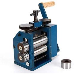 ZHFEISY Jewelry Rolling Mill Machine - 3''（75mm）Roller Manual Combination Rolling Mill Machine Jewelry Press Tabletting Tool Jewelry DIY Tool - For Metal Sheet Wire Rolling - Gear Ratio 1:7 22KG