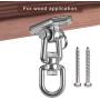 WAREMAID 2 Pack Heavy Duty 360° Swivel Swing Hanger, Stainless Steel Swing Hook for Ceiling Wooden Swing Set Bracket, Punching Bag Hanger for Playground Gym Rope Hammock Chair Yoga Swing, 1000 LB Load