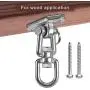 WAREMAID 2 Pack Heavy Duty 360° Swivel Swing Hanger, Stainless Steel Swing Hook for Ceiling Wooden Swing Set Bracket, Punching Bag Hanger for Playground Gym Rope Hammock Chair Yoga Swing, 1000 LB Load WAREMAID 2 Pack Heavy Duty 360° Swivel Swing Hanger, Stainless Steel Swing Hook for Ceiling Wooden Swing Set Bracket, Punching Bag Hanger for Playground Gym Rope Hammock Chair Yoga Swing, 1000 LB Load