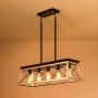 XIPUDA 5-Light Linear Pendant Light Fixture Kitchen Island Lighting Industrial Metal Farmhouse Chandeliers for Dinning Room Living Room