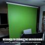 Green Screen Backdrop,75x79, Wall-Mounted Pull-Down Retractable Style,Wrinkle-Resistant Fabric, Solid Aluminium Metal Casing, Chroma Key for Photo Video, Live Game,Virtual Studio, Studio Photo ect