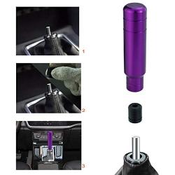 Lunsom Aluminum Weighted Shifter Knob Long Stick Gear Lever Shift Stick Head Metal 5inch Shifting Handle Fit Most Manual Auto Transmission Car (Purple)