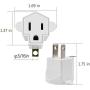ETL Listed 3-2 Prong Grounding Outlet Adapter, JACKYLED 3 Prong to 2 Prong Adapter Converter, Portable Fireproof 200℃ Resistant Heavy Duty Wall Outlet Plug for Household Appliances Industrial, 4 Pack